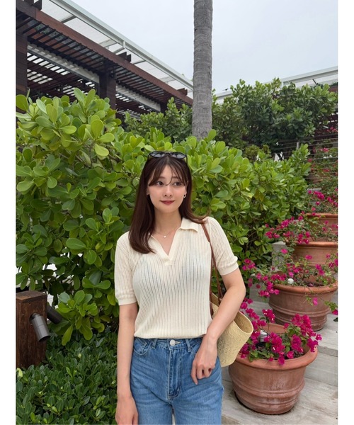 Her lip to(ハーリップトゥー)の「Pointelle-Knit Polo Top(その他トップス・レディース・ホワイト系・FREE)」の15枚目の写真
