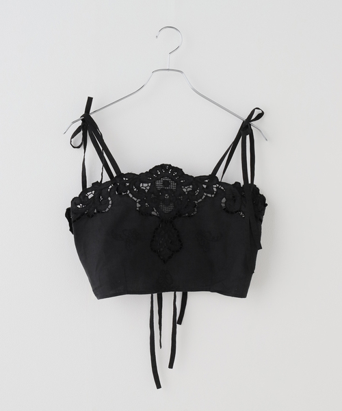 IENA(イエナ)の「Heriter/エリテ cutwork bustier シャツ H0-00-3085(シャツ/ブラウス・レディース・ブラック/ホワイト・FREE)」の1枚目の写真