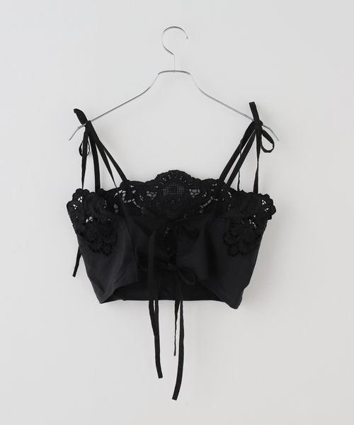IENA(イエナ)の「Heriter/エリテ cutwork bustier シャツ H0-00-3085(シャツ/ブラウス・レディース・ブラック/ホワイト・FREE)」の3枚目の写真