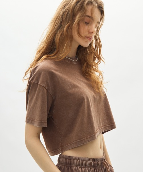 full/fill.(フルフィル)の「wash short T / ウォッシュショートT(Tシャツ/カットソー・レディース・ブラウン/ブラック/ベージュ・FREE)」の15枚目の写真