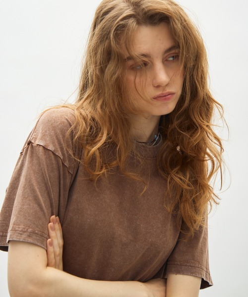 full/fill.(フルフィル)の「wash short T / ウォッシュショートT(Tシャツ/カットソー・レディース・ブラウン/ブラック/ベージュ・FREE)」の20枚目の写真