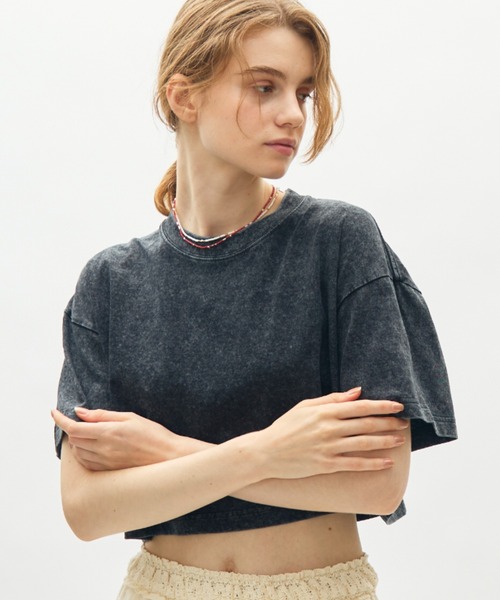 full/fill.(フルフィル)の「wash short T / ウォッシュショートT(Tシャツ/カットソー・レディース・ブラウン/ブラック/ベージュ・FREE)」の5枚目の写真