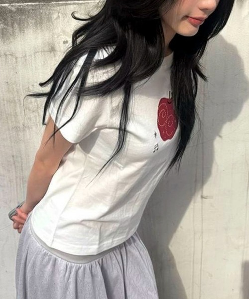 AVYL(アヴィル)の「刺繍コンパクトTシャツ(Tシャツ/カットソー・レディース・ホワイト・M)」の5枚目の写真