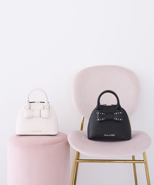 Maison de FLEUR(メゾンドフルール)の「リボンハーフムーン2Wayバッグ(ハンドバッグ・レディース・ライトピンク/ブラック・FREE)」の20枚目の写真