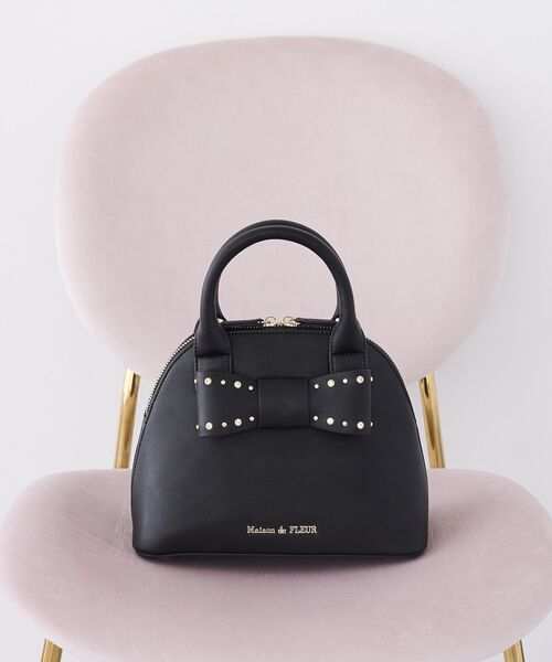 Maison de FLEUR(メゾンドフルール)の「リボンハーフムーン2Wayバッグ(ハンドバッグ・レディース・ライトピンク/ブラック・FREE)」の21枚目の写真