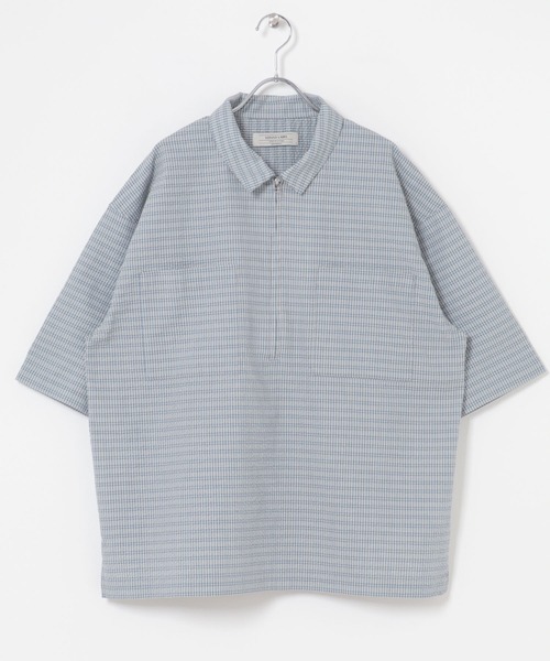 URBAN RESEARCH Sonny Label（アーバンリサーチサニーレーベル）の「シアサッカーハーフジッププルオーバー（シャツ/ブラウス・メンズ・ブルー/ベージュ・LARGE/MEDIUM）」の5枚目の写真