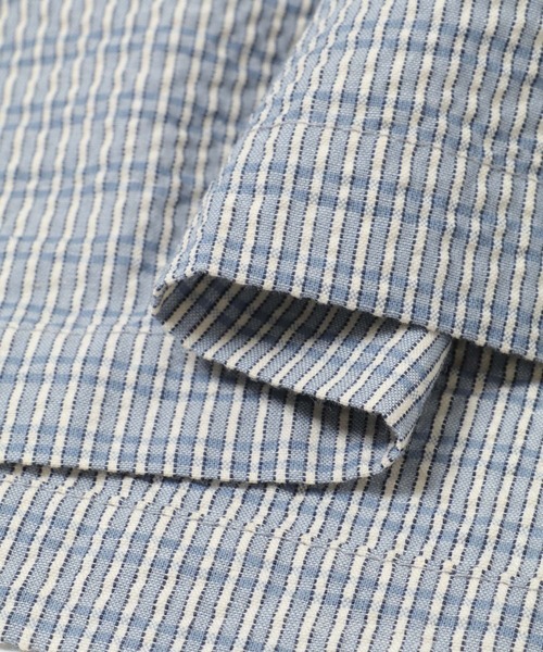 URBAN RESEARCH Sonny Label（アーバンリサーチサニーレーベル）の「シアサッカーハーフジッププルオーバー（シャツ/ブラウス・メンズ・ブルー/ベージュ・LARGE/MEDIUM）」の3枚目の写真