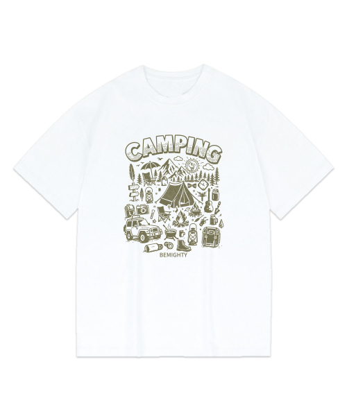 BEMIGHTY（ビーマイティー）の「キャンピングトリップオーバーサイズ半袖Tシャツ[ホワイト]（Tシャツ/カットソー・メンズ・その他・L/XL/XXL）」の2枚目の写真
