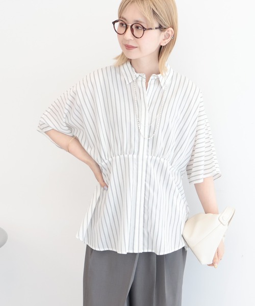 AMERICAN HOLIC(アメリカンホリック)の「ストライプペプラムブラウス(シャツ/ブラウス・レディース・ブルー系その他7/ホワイト系その他6・M/L)」の11枚目の写真