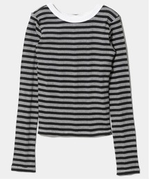 【beautiful people/ビューティフルピープル】Miller double-front long T-shirt/ロバート・ピー・ミラーダブルフロントボーダーロングTシャツ