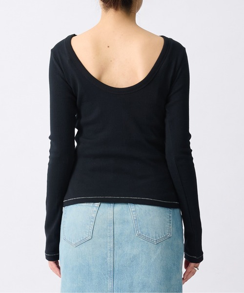 beautiful people(ビューティフルピープル)の「【beautiful people/ビューティフルピープル】Miller double-front long T-shirt/ロバート・ピー・ミラーダブルフロントボーダーロングTシャツ(Tシャツ/カットソー・レディース・ブラック系その他/グリーン/ブラック/イエロー・38/36)」の10枚目の写真