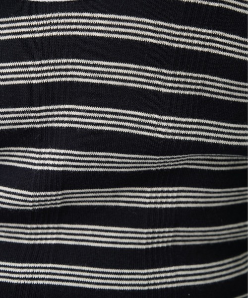 beautiful people(ビューティフルピープル)の「【beautiful people/ビューティフルピープル】Miller double-front long T-shirt/ロバート・ピー・ミラーダブルフロントボーダーロングTシャツ(Tシャツ/カットソー・レディース・ブラック系その他/グリーン/ブラック/イエロー・38/36)」の18枚目の写真
