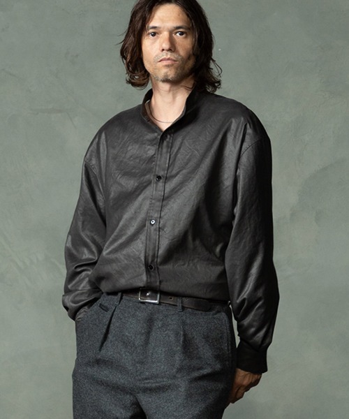 EGO TRIPPING(エゴトリッピング)の「ms6589-LUSTER OFFICER SHIRTS オフィサーシャツ(616753)(シャツ/ブラウス・メンズ・チャコール/サンドグレー/ブラック・46/48)」の3枚目の写真