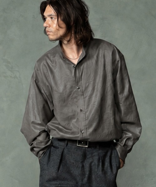 EGO TRIPPING(エゴトリッピング)の「ms6589-LUSTER OFFICER SHIRTS オフィサーシャツ(616753)(シャツ/ブラウス・メンズ・チャコール/サンドグレー/ブラック・46/48)」の20枚目の写真