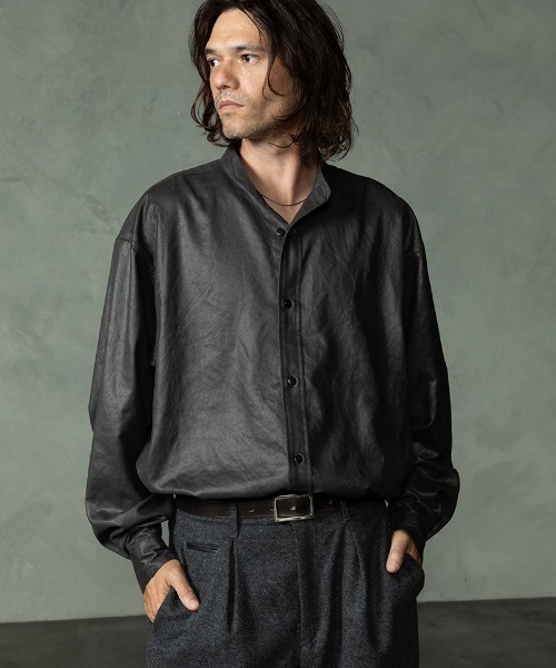 EGO TRIPPING(エゴトリッピング)の「ms6589-LUSTER OFFICER SHIRTS オフィサーシャツ(616753)(シャツ/ブラウス・メンズ・チャコール/サンドグレー/ブラック・46/48)」の22枚目の写真