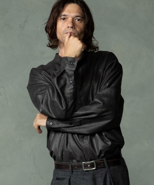 EGO TRIPPING(エゴトリッピング)の「ms6589-LUSTER OFFICER SHIRTS オフィサーシャツ(616753)(シャツ/ブラウス・メンズ・チャコール/サンドグレー/ブラック・46/48)」の14枚目の写真