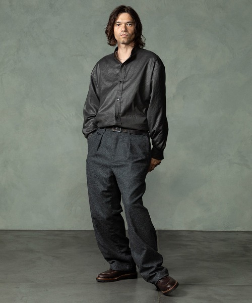 EGO TRIPPING(エゴトリッピング)の「ms6589-LUSTER OFFICER SHIRTS オフィサーシャツ(616753)(シャツ/ブラウス・メンズ・チャコール/サンドグレー/ブラック・46/48)」の15枚目の写真