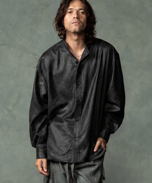 EGO TRIPPING(エゴトリッピング)の「ms6589-LUSTER OFFICER SHIRTS オフィサーシャツ(616753)(シャツ/ブラウス・メンズ・チャコール/サンドグレー/ブラック・46/48)」の16枚目の写真