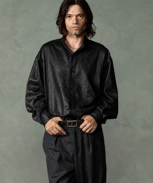 EGO TRIPPING(エゴトリッピング)の「ms6589-LUSTER OFFICER SHIRTS オフィサーシャツ(616753)(シャツ/ブラウス・メンズ・チャコール/サンドグレー/ブラック・46/48)」の17枚目の写真