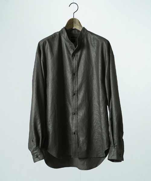 EGO TRIPPING(エゴトリッピング)の「ms6589-LUSTER OFFICER SHIRTS オフィサーシャツ(616753)(シャツ/ブラウス・メンズ・チャコール/サンドグレー/ブラック・46/48)」の9枚目の写真