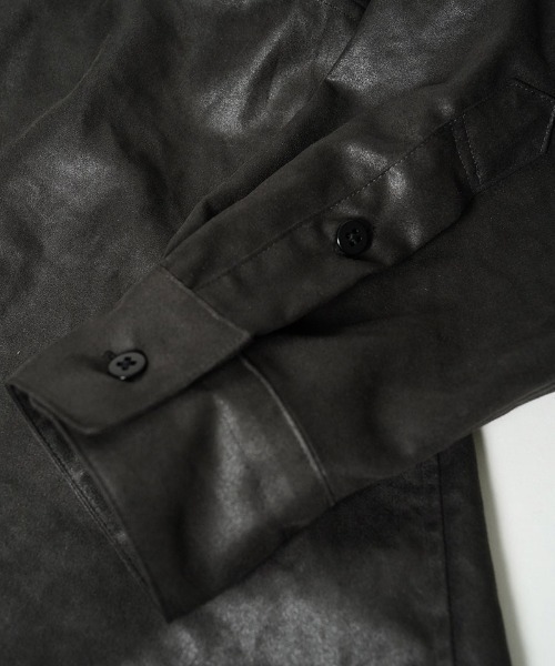 EGO TRIPPING(エゴトリッピング)の「ms6589-LUSTER OFFICER SHIRTS オフィサーシャツ(616753)(シャツ/ブラウス・メンズ・チャコール/サンドグレー/ブラック・46/48)」の5枚目の写真