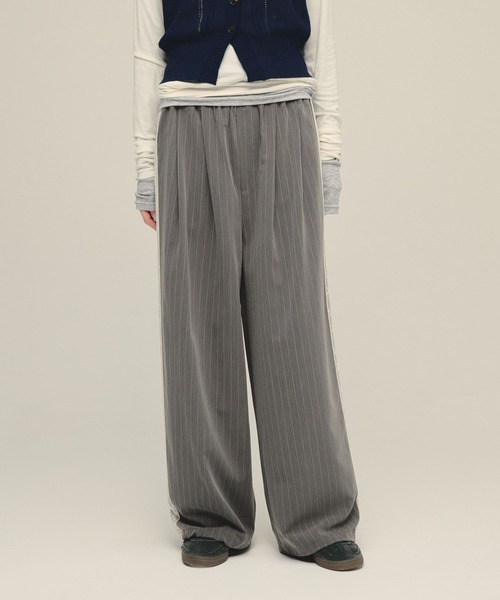 eL(エル)の「【eL】Stripe Lace Pants/1049488(スラックス・レディース・グレー系その他/ネイビー系・FREE)」の1枚目の写真