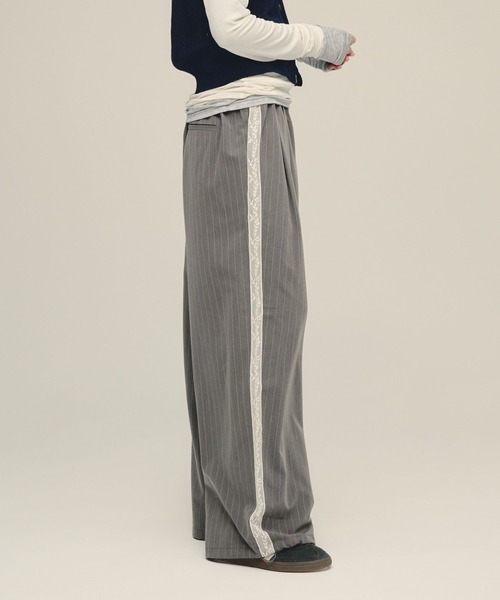 eL(エル)の「【eL】Stripe Lace Pants/1049488(スラックス・レディース・グレー系その他/ネイビー系・FREE)」の5枚目の写真
