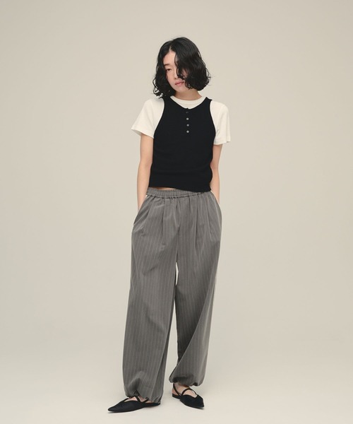 eL(エル)の「【eL】Stripe Lace Pants/1049488(スラックス・レディース・グレー系その他/ネイビー系・FREE)」の8枚目の写真