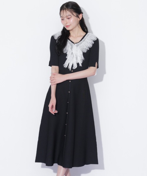 JILL by JILL STUART(ジルバイジルスチュアート)の「レースフリルニットワンピース(ワンピース・レディース・ピンク/ホワイト/ブラック・FREE)」の8枚目の写真