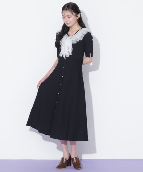 JILL by JILL STUART(ジルバイジルスチュアート)の「レースフリルニットワンピース(ワンピース・レディース・ピンク/ホワイト/ブラック・FREE)」の12枚目の写真
