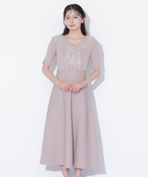JILL by JILL STUART(ジルバイジルスチュアート)の「レースフリルニットワンピース(ワンピース・レディース・ピンク/ホワイト/ブラック・FREE)」の16枚目の写真