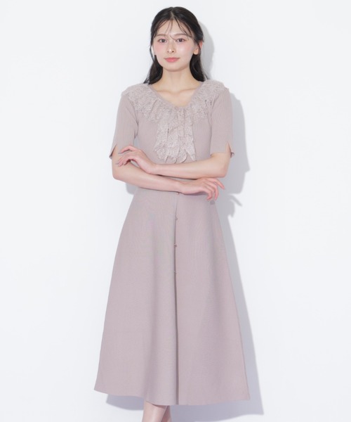 JILL by JILL STUART(ジルバイジルスチュアート)の「レースフリルニットワンピース(ワンピース・レディース・ピンク/ホワイト/ブラック・FREE)」の17枚目の写真
