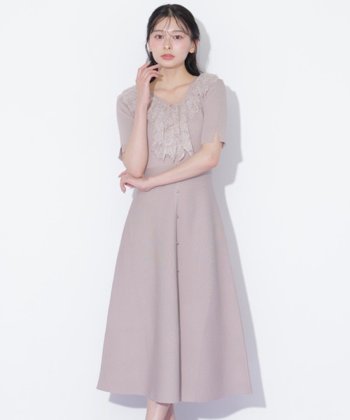 JILL by JILL STUART(ジルバイジルスチュアート)の「レースフリルニットワンピース(ワンピース・レディース・ピンク/ホワイト/ブラック・FREE)」の15枚目の写真