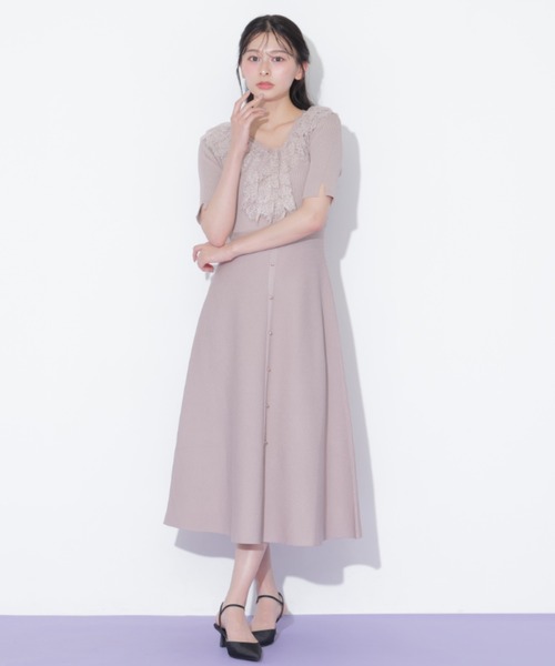 JILL by JILL STUART(ジルバイジルスチュアート)の「レースフリルニットワンピース(ワンピース・レディース・ピンク/ホワイト/ブラック・FREE)」の22枚目の写真