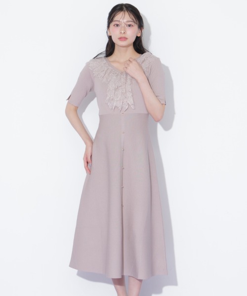 JILL by JILL STUART(ジルバイジルスチュアート)の「レースフリルニットワンピース(ワンピース・レディース・ピンク/ホワイト/ブラック・FREE)」の18枚目の写真
