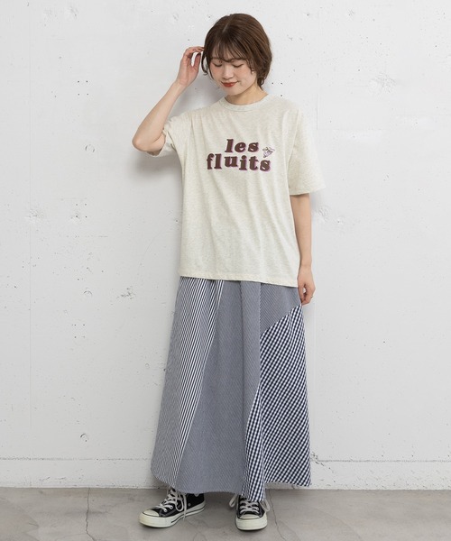 POU DOU DOU(プードゥドゥ)の「les fruitsダブルロゴプリントTee(Tシャツ/カットソー・レディース・ブルー/オレンジ/オートミール・3)」の19枚目の写真
