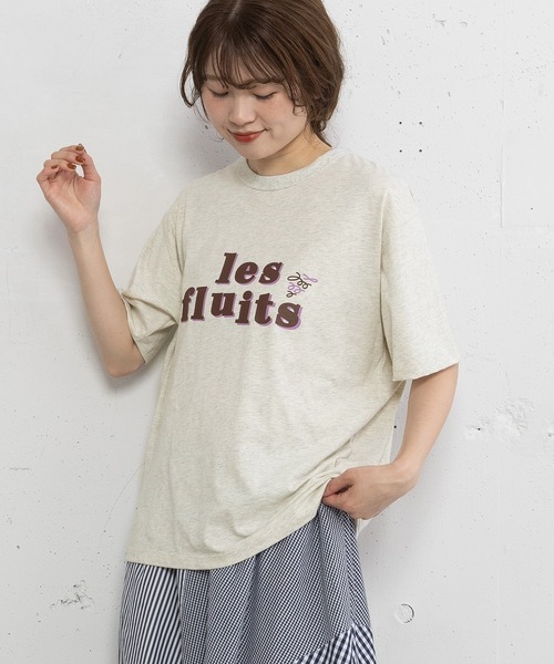 POU DOU DOU(プードゥドゥ)の「les fruitsダブルロゴプリントTee(Tシャツ/カットソー・レディース・ブルー/オレンジ/オートミール・3)」の21枚目の写真