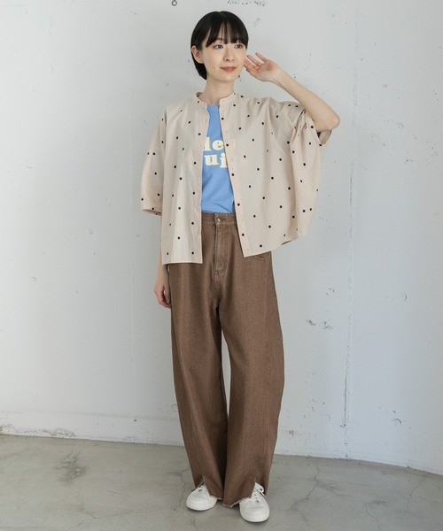 POU DOU DOU(プードゥドゥ)の「les fruitsダブルロゴプリントTee(Tシャツ/カットソー・レディース・ブルー/オレンジ/オートミール・3)」の7枚目の写真