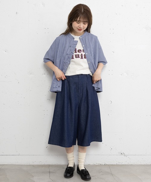 POU DOU DOU(プードゥドゥ)の「les fruitsダブルロゴプリントTee(Tシャツ/カットソー・レディース・ブルー/オレンジ/オートミール・3)」の9枚目の写真