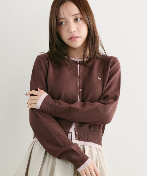 archives（アルシーヴ）の「【ONかわ】配色レイヤードダブルボタンニットカーディガン（カーディガン/ボレロ・レディース・アイボリー/グレー/ブラウン/チャコールグレー・MEDIUM）」の16枚目の写真