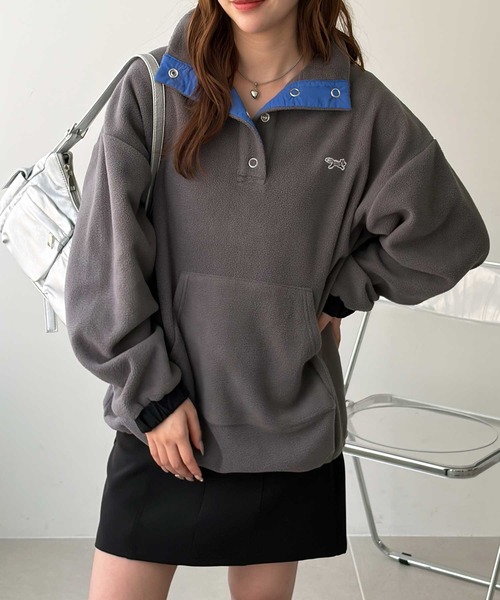 PENNEYS(ぺニーズ)の「GeeRA別注【PENNEYS】配色フリースプルオーバー(スウェット・レディース・ベージュ/チャコール・X-LARGE/LARGE/MEDIUM)」の7枚目の写真