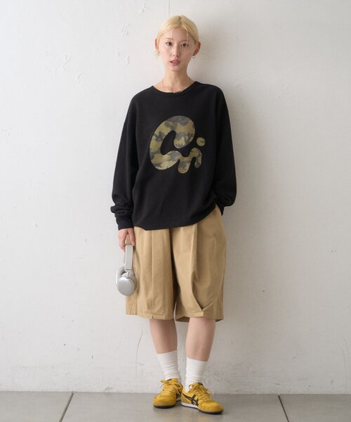 CIAOPANIC TYPY(チャオパニックティピー)の「【UNISEX】ニュアンス柄プリント2WAYワッフルロンTEE(Tシャツ/カットソー・レディース・ブラック/グレー/ボルドー/アイボリー・MEDIUM/LARGE)」の20枚目の写真