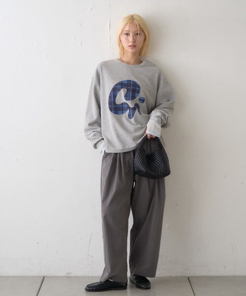CIAOPANIC TYPY(チャオパニックティピー)の「【UNISEX】ニュアンス柄プリント2WAYワッフルロンTEE(Tシャツ/カットソー・レディース・ブラック/グレー/ボルドー/アイボリー・MEDIUM/LARGE)」の21枚目の写真