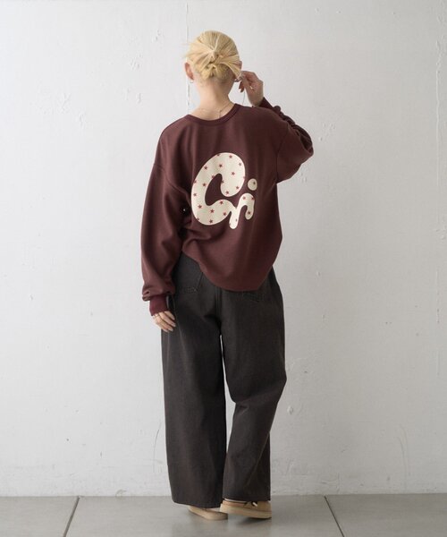 CIAOPANIC TYPY(チャオパニックティピー)の「【UNISEX】ニュアンス柄プリント2WAYワッフルロンTEE(Tシャツ/カットソー・レディース・ブラック/グレー/ボルドー/アイボリー・MEDIUM/LARGE)」の22枚目の写真