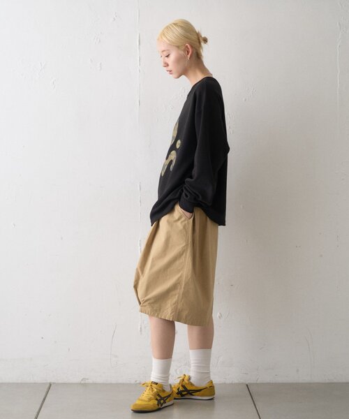 CIAOPANIC TYPY(チャオパニックティピー)の「【UNISEX】ニュアンス柄プリント2WAYワッフルロンTEE(Tシャツ/カットソー・レディース・ブラック/グレー/ボルドー/アイボリー・MEDIUM/LARGE)」の7枚目の写真