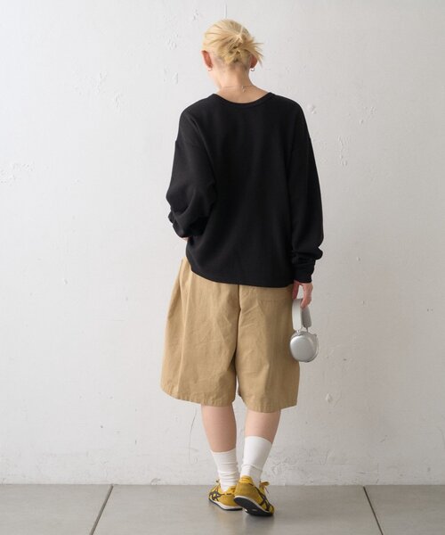 CIAOPANIC TYPY(チャオパニックティピー)の「【UNISEX】ニュアンス柄プリント2WAYワッフルロンTEE(Tシャツ/カットソー・レディース・ブラック/グレー/ボルドー/アイボリー・MEDIUM/LARGE)」の8枚目の写真
