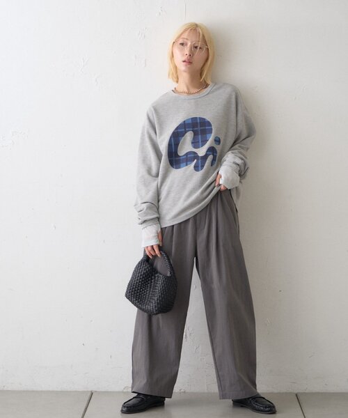 CIAOPANIC TYPY(チャオパニックティピー)の「【UNISEX】ニュアンス柄プリント2WAYワッフルロンTEE(Tシャツ/カットソー・レディース・ブラック/グレー/ボルドー/アイボリー・MEDIUM/LARGE)」の13枚目の写真