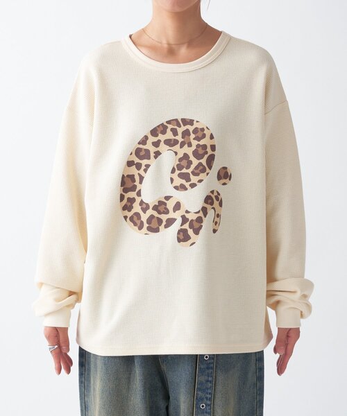 CIAOPANIC TYPY（チャオパニックティピー）の「【UNISEX】ニュアンス柄プリント2WAYワッフルロンTEE（Tシャツ/カットソー・レディース・ブラック/グレー/ボルドー/アイボリー・MEDIUM/LARGE）」の17枚目の写真