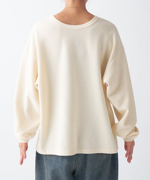 CIAOPANIC TYPY（チャオパニックティピー）の「【UNISEX】ニュアンス柄プリント2WAYワッフルロンTEE（Tシャツ/カットソー・レディース・ブラック/グレー/ボルドー/アイボリー・MEDIUM/LARGE）」の19枚目の写真