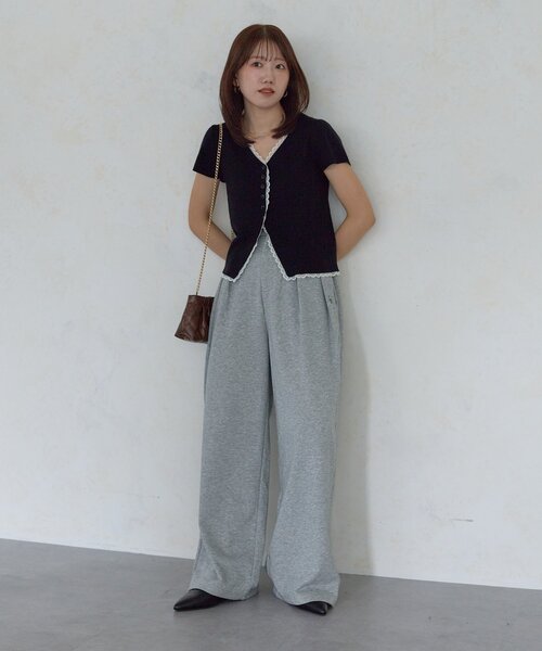 Thevon(ゼボン)の「【Yuna企画】ハイウエスト2タックスウェットパンツ(スウェットパンツ・レディース・ライトグレー・S/X-SMALL/M)」の17枚目の写真